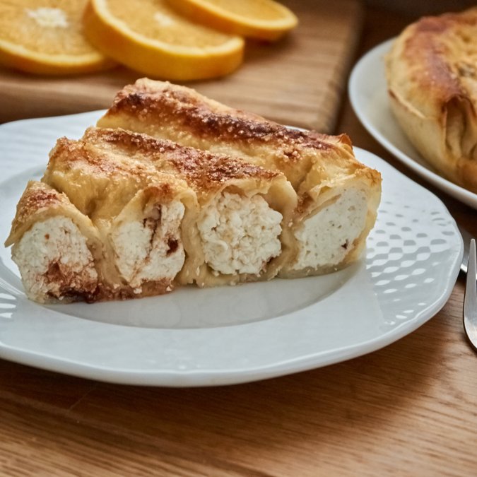 Сырный пирог из лаваша с малиной – простой рецепт с фото