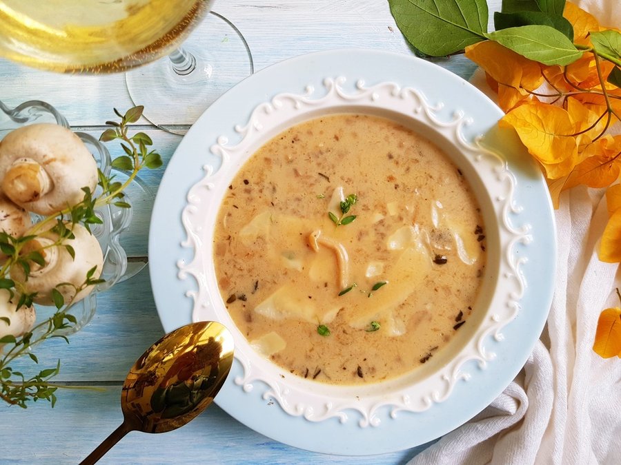 Грибний суп з баклажанами на молоці: рецепт супу з грибами