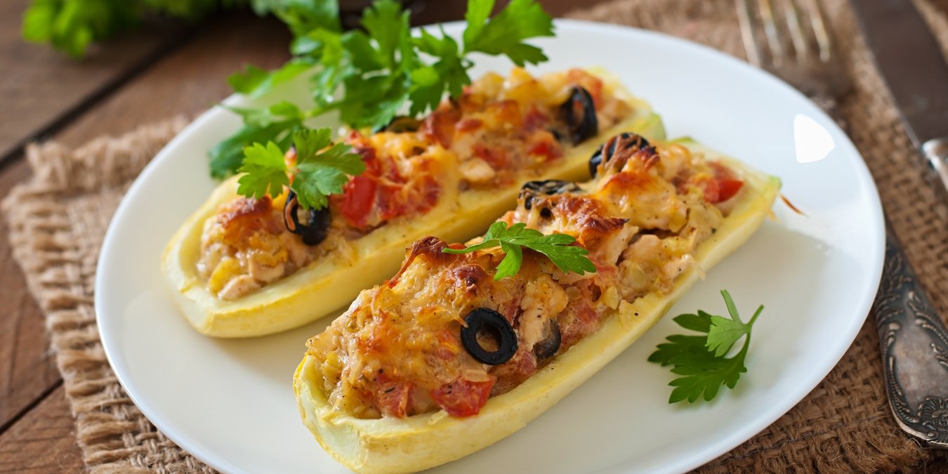 Кабачки с сыром и оливками – рецепт фаршированных кабачков